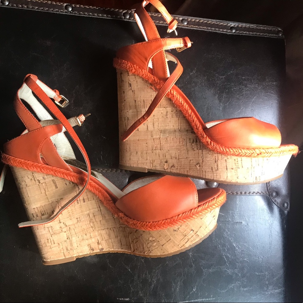 Michael Kors Beautiful Orange wedge sandals.